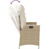  Vrtni naslonjač s jastucima bež od poliratana 104 x 59 x 93 cm | shoptok.hr
