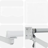 vidaXL Avtomatska Retraktibilna tende Bela 300x250 cm, Tenda za zamenjavo tkanine za 3x2,5 m okvir Bela | Shoptok.si