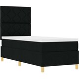Box Postelja z vzmetnico z vzglavjem Črna 80 x 200 cm blago, (5000128392) | Shoptok.si