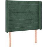  Vzglavje z ušesi temno zelen 83x16x118/128 cm žamet, (20933020) | Shoptok.si