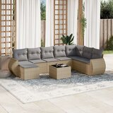 vidaXL 9-dijelni set vrtnih sofa s jastucima bež od poliratana | shoptok.hr