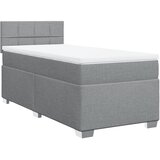 vidaXL Okvir kreveta s oprugama i madrac svjetlosivi 90x200cm tkanina | shoptok.hr