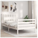 vidaXL Okvir za krevet s uzglavljem crni 100x200 cm od masivnog drva | shoptok.hr