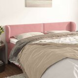  Vzglavje z ušesi roza 203x23x78/88 cm žamet | Shoptok.si