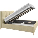 CARRYHOME oblazinjena postelja 140 cm x 200 cm , tekstil bež | Shoptok.si