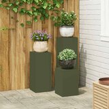  Stalak za biljke 3 pcs Maslinovo zelena Čelik | shoptok.hr