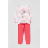 OVS Dječja pamučna pidžama X Disney boja: ružičasta, s uzorkom