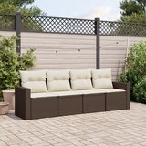 vidaXL 4-dijelni set vrtnih sofa od poliratana s jastucima smeđi Cijene
