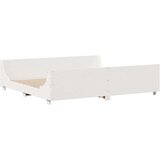  Posteljni okvir brez vzmetnice bel 200x200 cm trdna borovina, (21611444) | Shoptok.si