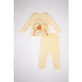 Defacto Baby Girl Disney Winnie The Pooh Long Sleeve Combed Cotton Pajama Set | shoptok.hr