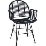  Stolac za blagovanje 2 pcs Crna 57 x 54.5 x 85 cm Ratan i čelik | shoptok.hr