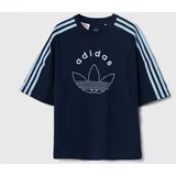 Adidas Otroška bombažna kratka majica mornarsko modra barva, IZ4549