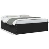 Maison Chic Posteljni okvir - Dvoposteljna postelja - Zakonska postelja črn 200x200 cm inženirski les-J4831, (21772595) | Shoptok.si