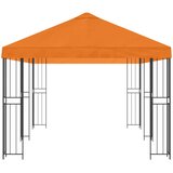 Paviljon s bočnim stranama 6 x 3 m Narančasta Poliester i čelik | shoptok.hr