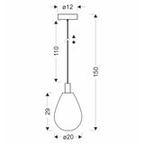  visilica na sajli denso 1xG9/5W/230V prečnik 20 cm crni hrom | Eponuda.com