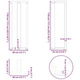  Noge za barski stol T-oblika 2 kom Crne 40x35x(110-111) cm Čelik | shoptok.hr