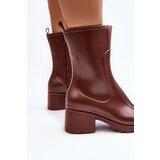 Boto Women's Matte Boots Botki On Heel Brown Bertaida | ePonuda.com
