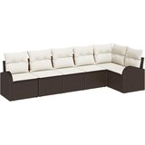  Sjedeća garnitura za vrt 6 kom. Smeđa poliratan 289 x 124 x 85 cm | Shoptok.si