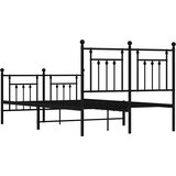  Metalni okvir kreveta uzglavlje i podnožje crni 135x190 cm | shoptok.hr