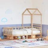 Dnevni krevet s krovom bez madraca 80 x 200 cm masivno drvo