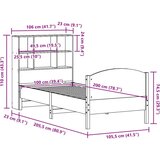 vidaXL Knjižna postelja brez vzmetnice 100x200 cm trdna borovina | Shoptok.si