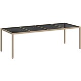  Vrtni stol bež 250x100x75 cm od kaljenog stakla i poliratana | Eponuda.com