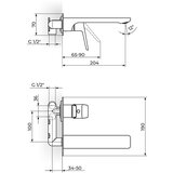 Rosan Stolz Black uzidna baterija za lavabo 131401BB