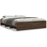 vidaXL Posteljni okvir rjav hrast 150x200 cm inženirski les | Shoptok.si