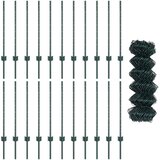  Ograda od lančane poveznice s 22 U stupa Zelena 0.8x25 m čelik | shoptok.hr