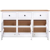 vidaXL Komoda bela 135x40x80 cm trdna borovina Panama Range | Shoptok.si