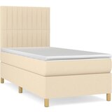  s oprugama i madracem krem 90 x 200 cm od tkanine | shoptok.hr