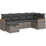 vidaXL 6-dijelni set vrtnih sofa od poliratana s jastucima sivi | shoptok.hr