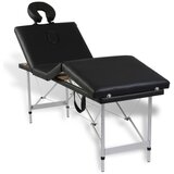 Furnova Zložljiva masažna miza 4 cone z aluminijastim okvirjem črna, (21919826) | Shoptok.si