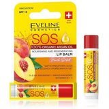 Eveline Cosmetics Sos Argan Oil hranilni in regeneracijski balzam za ustnice breskev SPF 15, (21650439) | Shoptok.si