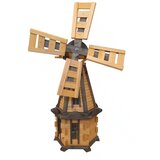  Drvena vrtna vjetrenjača, okretna, ukrasna 110cm | shoptok.hr