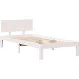vidaXL Knjižna postelja brez vzmetnice bela 75x190 cm trdna borovina | Shoptok.si