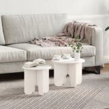 vidaXL Set kavno mizico 2 pcs Bela 39.5 x 39.5 x 30 cm u