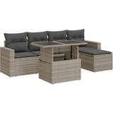  6-dijelni set vrtnih sofa od poliratana s jastucima svjetlosivi | shoptok.hr