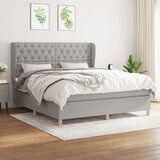  Box spring postelja z vzmetnico svetlo siva 160x200 cm žamet, (20788888) Cene