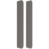  Vzglavje z ušesi sivo 203x16x118/128 cm umetno usnje, (20934041) | Shoptok.si