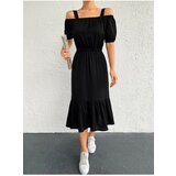 armonika Women's Black Strapless Dress with Elastic Waist cene