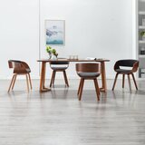 The Living Store Jedilni stoli 4 kosi sivi ukrivljen les in blago - Jedilni Stol, (21419510) | Shoptok.si