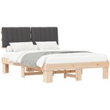  Krevetni okvir s tapiciranim uzglavljem Tamno siva 140 x 190 cm | shoptok.hr