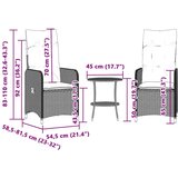  Vrtne stolice s naslonom 2 kom sa stolom sive boje poli ratan | shoptok.hr