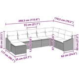  Set od 8 komada vrtnih kauča s jastučićima Sivi poli ratan | shoptok.hr