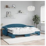 vidaXL Izvlečna dnevna postelja z vzmetnico modra 80x200 cm Cene