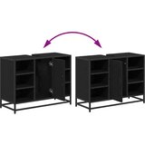 vidaXL Komplet pohištva za kopalnico 3 pcs Črni hrast 80 x 33 x 60 cm | Shoptok.si
