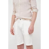 Pepe Jeans Kratke hlače iz mešanice lana Arkin bela barva