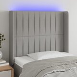  LED uzglavlje svjetlosivo 83 x 16 x 118/128 cm od tkanine | shoptok.hr