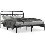  Metalni okvir za krevet s uzglavljem crni 135x190 cm | Eponuda.com